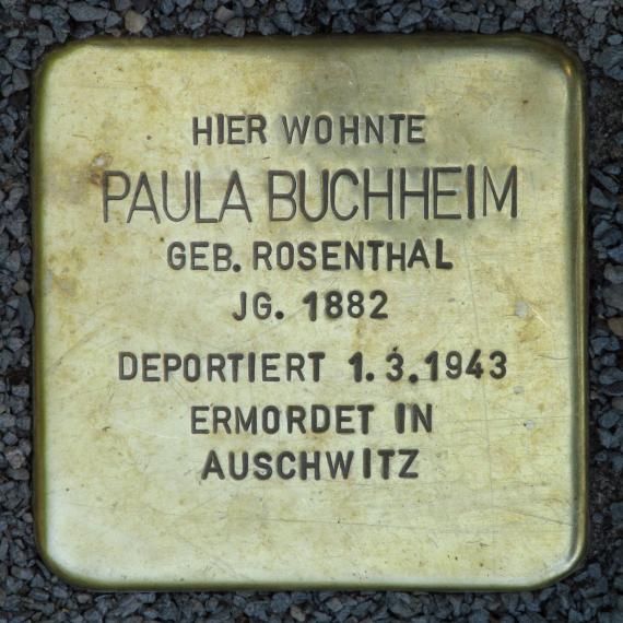 Stolperstein.Mitte.Gormannstraße 3.Paula Buchheim.5302