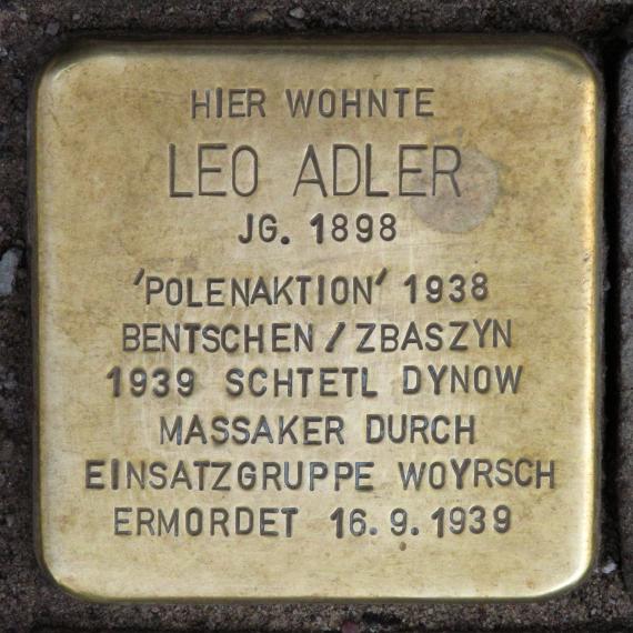 Stolperstein.Mitte.Heinrich-Heine-Straße 73.Leo Adler.5814