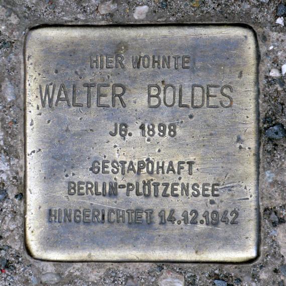 Stolperstein.Mitte.Holzmarktstraße 69 70.Walter Boldes.3545