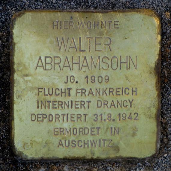 Stolperstein.Mitte.Inselstraße 12a.Walter.Abrahamsohn.3828