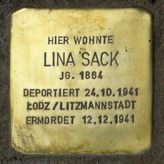 Stolperstein.Mitte.Inselstraße 13a.Lina Sack.4727