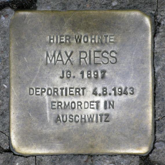 Stolperstein.Mitte.Invalidenstraße 156.Max Riess.1651