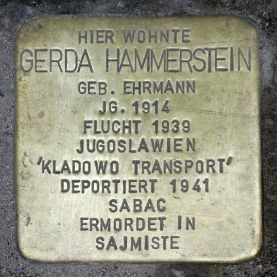Stolperstein.Mitte.Invalidenstraße 33.Gerda Hammerstein.1635