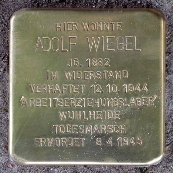 Stolperstein.Mitte.Köpenicker Straße 36.Adolf Wiegel.3664