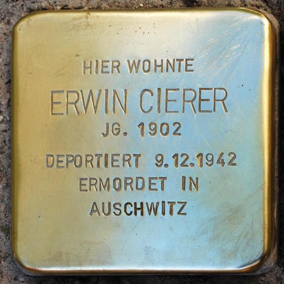 Stolperstein.Mitte.Keibelstraße 5.Erwin Cierer.5132