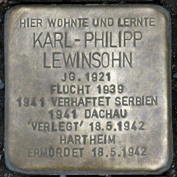 Stolperstein.Mitte.Klosterstraße 73.Karl-Philipp Lewinsohn.2359