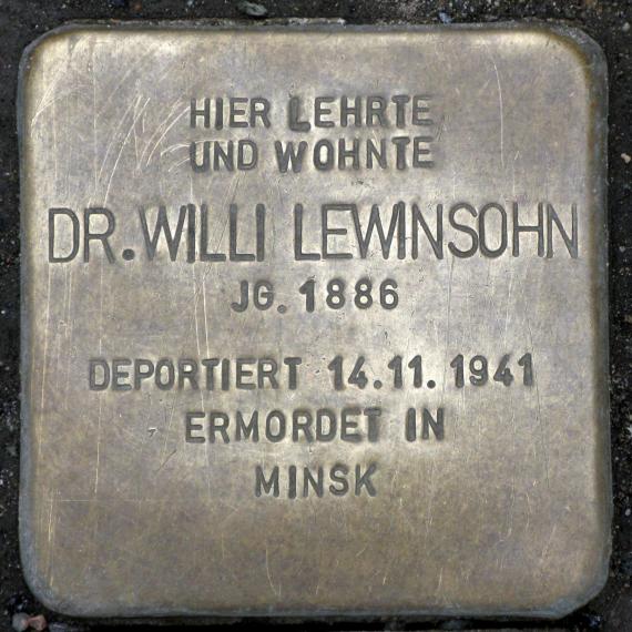 Stolperstein.Mitte.Klosterstraße.73.Willi Lewinsohn.2353