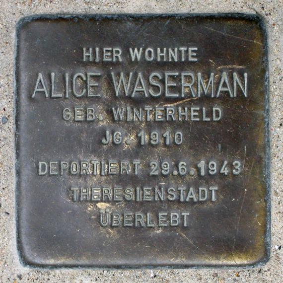 Stolperstein.Mitte.Kommandantenstraße 68 69.Alice Waserman.0508