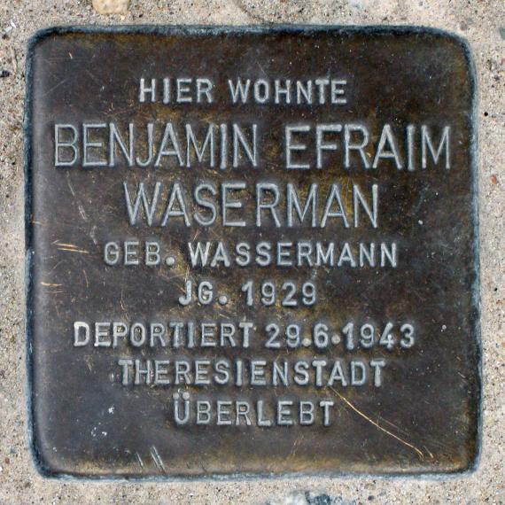 Stolperstein.Mitte.Kommandantenstraße 68 69.Benjamin Efraim Waserman.0518