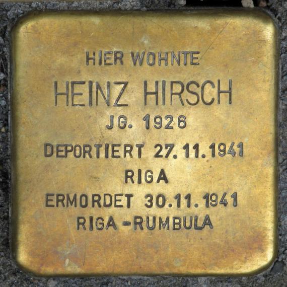 Stolperstein.Mitte.Linienstraße 118.Heinz Hirsch.4655