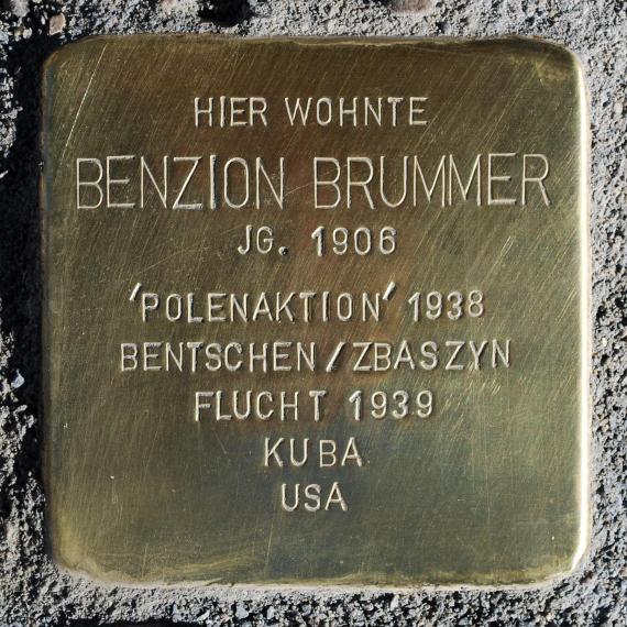 Stolperstein.Mitte.Linienstraße 13.Benzion Brummer.5093