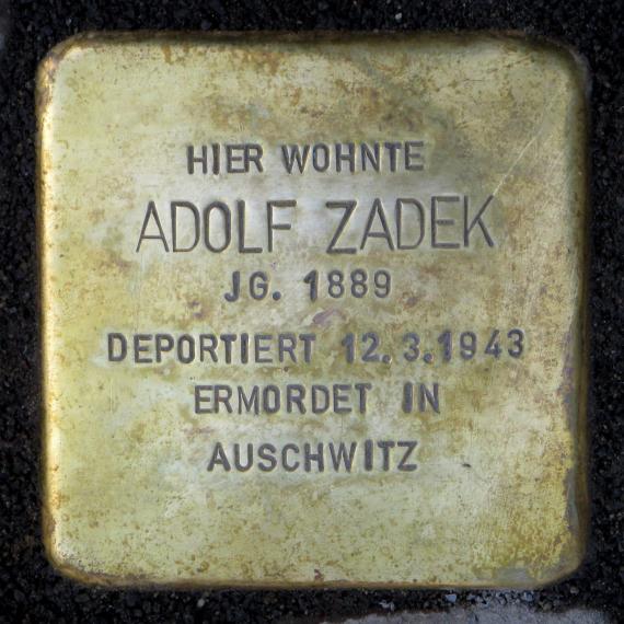 Stolperstein.Mitte.Marienstraße 15.Adolf Zadek.3432