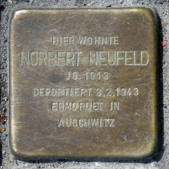 Stolperstein.Mitte.Mollstraße 12.Norbert Neufeld.3666