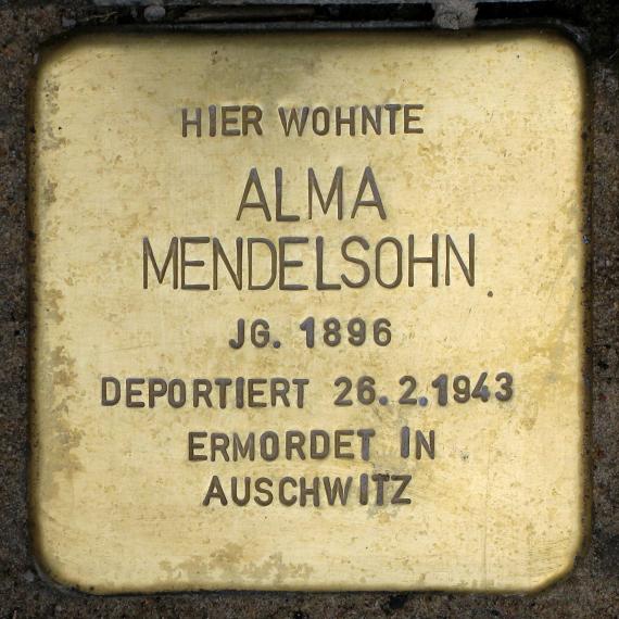 Stolperstein.Mitte.Neue Grünstraße 28.Alma Mendelsohn.0548
