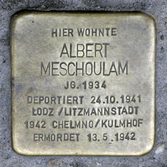 Stolperstein.Mitte.Ohmstraße 1.Albert Meschoulam.2128