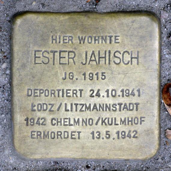 Stolperstein.Mitte.Ohmstraße 1.Ester Jahisch.2105