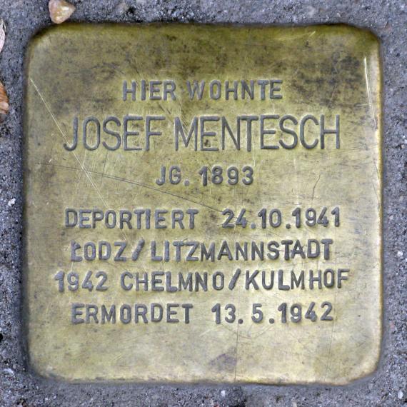 Stolperstein.Mitte.Ohmstraße 1.Josef Mentesch.2100