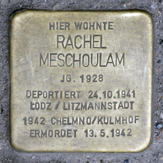 Stolperstein.Mitte.Ohmstraße 1.Rachel Meschoulam.2120