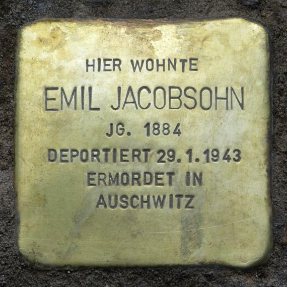 Stolperstein.Mitte.Otto-Braun-Straße 76.Emil Jacobsohn.5074