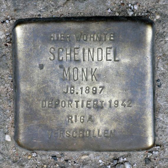 Stolperstein.Mitte.Rückerstraße 1.Scheindel Monk.3495