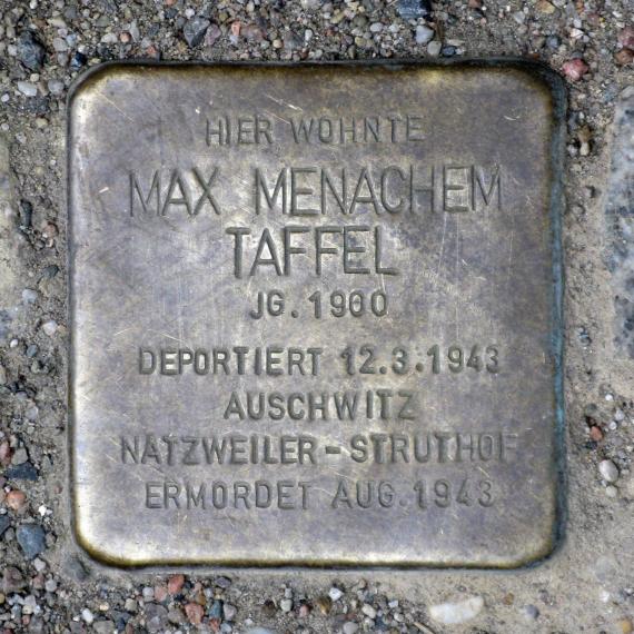 Stolperstein.Mitte.Rheinsberger Straße 30.Max Menachem Taffel.3756