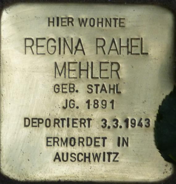 Stolperstein.Mitte.Rosenthaler Straße 11.Regina Rahel Mehler