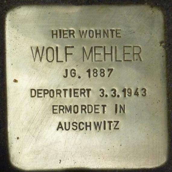 Stolperstein.Mitte.Rosenthaler Straße 11.Wolf Mehler