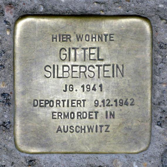Stolperstein.Mitte.Schönholzer Straße 6.Gittel Silberstein.3788