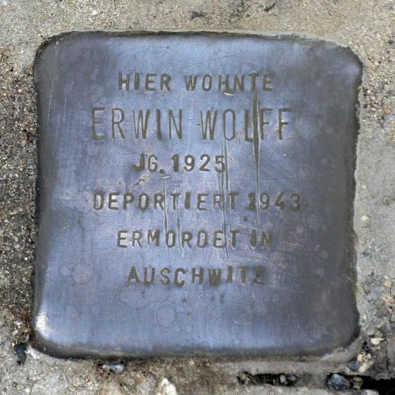 Stolperstein.Mitte.Schmidstraße 2a.Erwin Wolff.3619