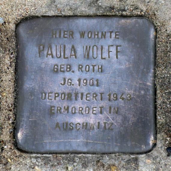 Stolperstein.Mitte.Schmidstraße 2a.Paula Wolff.3616