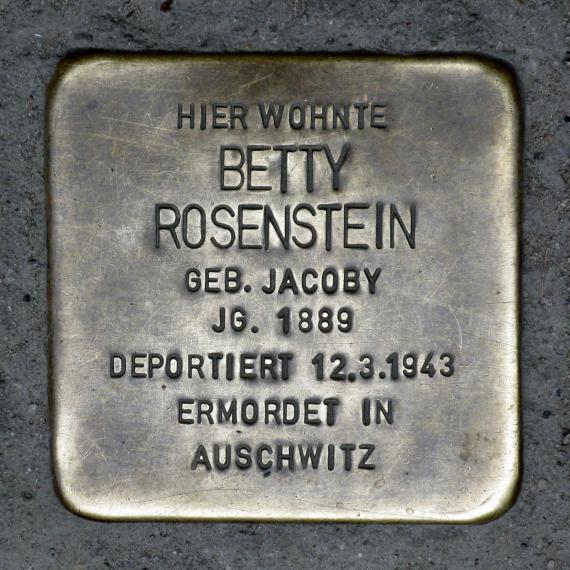 Stolperstein.Mitte.Schröderstraße 12 II.Betty Rosenstein.3877
