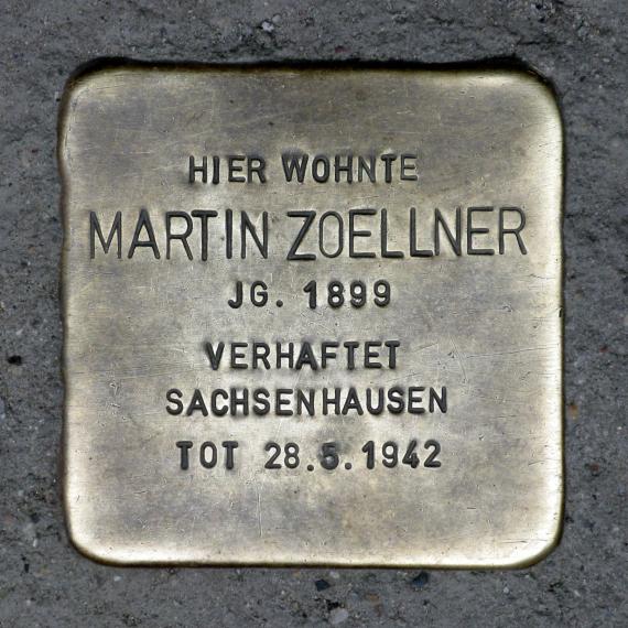 Stolperstein.Mitte.Schröderstraße 12 II.Martin Zoellner.3882