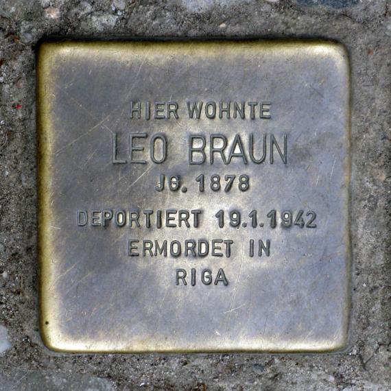 Stolperstein.Mitte.Schröderstraße 2.Leo Braun.3913