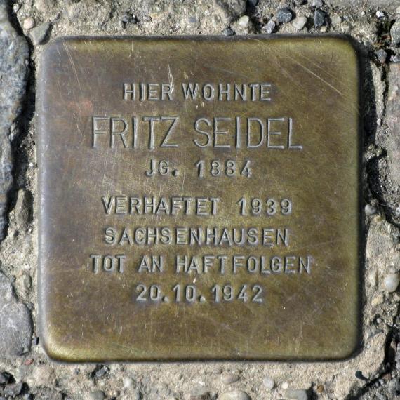 Stolperstein.Mitte.Schwedter Straße 250.Fritz Seidel.3171