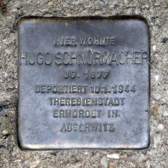 Stolperstein.Mitte.Strelitzer Straße 3.Hugo Schnürmacher.3853