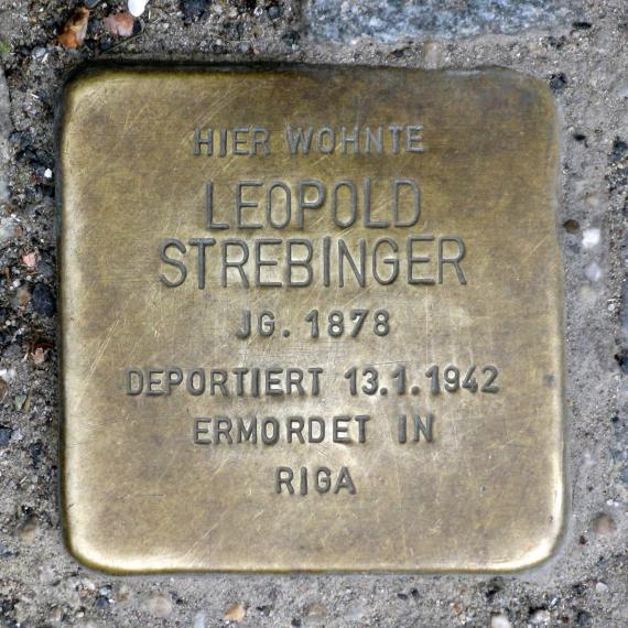 Stolperstein.Mitte.Tieckstraße 36.Leopold Strebinger.3999