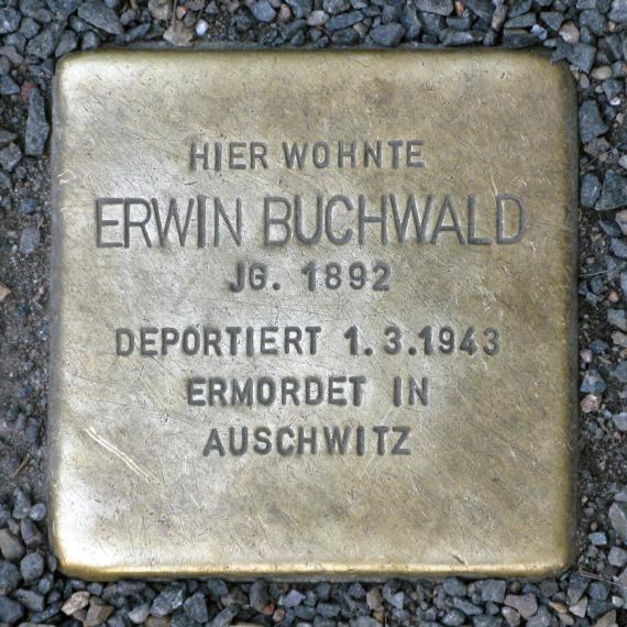 Stolperstein.Mitte.Torstraße 126.Erwin Buchwald.3009
