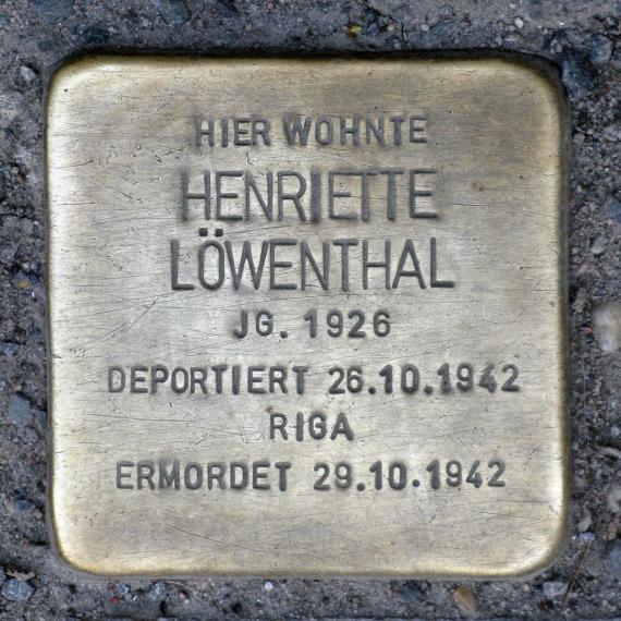 Stolperstein.Mitte.Torstraße 148.Henriette Löwenthal.3037