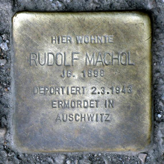 Stolperstein.Mitte.Torstraße 70.Rudolf Machol.2953