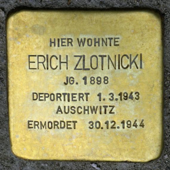 Stolperstein.Mitte.Torstraße 93.Erich.Zlotnicki.7881