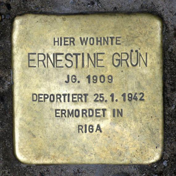 Stolperstein.Mitte.Tucholskystraße 41.Ernestine Grün.1697