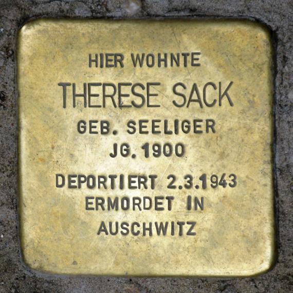 Stolperstein.Mitte.Tucholskystraße 41.Therese Sack.1711