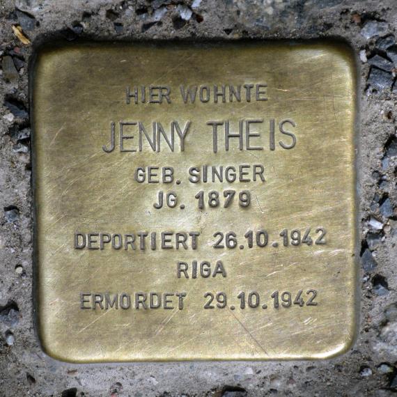 Stolperstein.Mitte.Veteranenstraße 26.Jenny Theis.3297