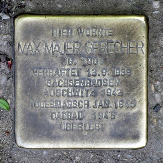 Stolperstein.Mitte.Weinbergsweg 9.Max Majer Sprecher.3406