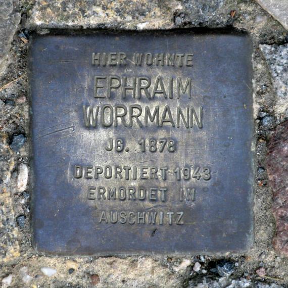 Stolperstein.Mitte.Wolliner Straße 3.Ephraim Worrmann.3207