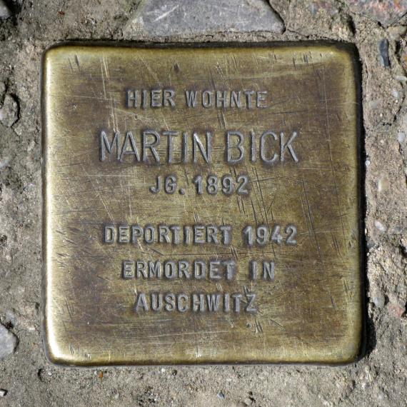 Stolperstein.Mitte.Zionskirchstraße 32.Martin Bick.3242