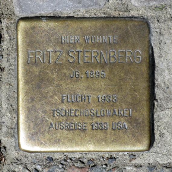 Stolperstein.Mitte.Zolastraße 1 A.Fritz Sternberg.3509