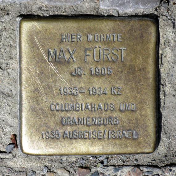 Stolperstein.Mitte.Zolastraße 1 A.Max Fürst.3514
