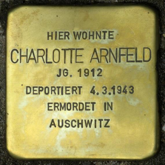 Stolperstein.Pankow.Binzstraße 66.Charlotte Arnfeld.7800
