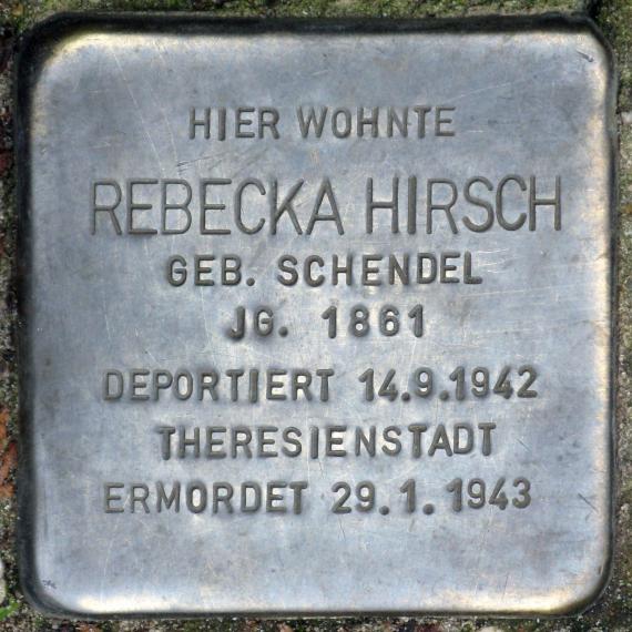 Stolperstein.Pankow.Borkumstraße 5.Rebecka Hirsch.5916